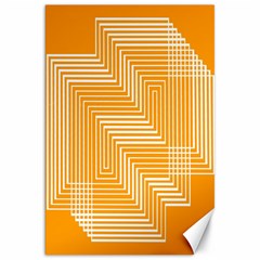 Orange Line Plaid Canvas 20  X 30   by Mariart