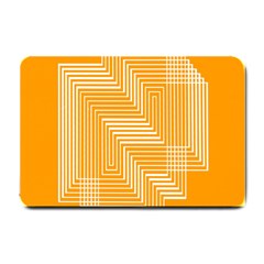 Orange Line Plaid Small Doormat  by Mariart