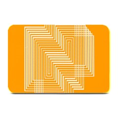 Orange Line Plaid Plate Mats by Mariart