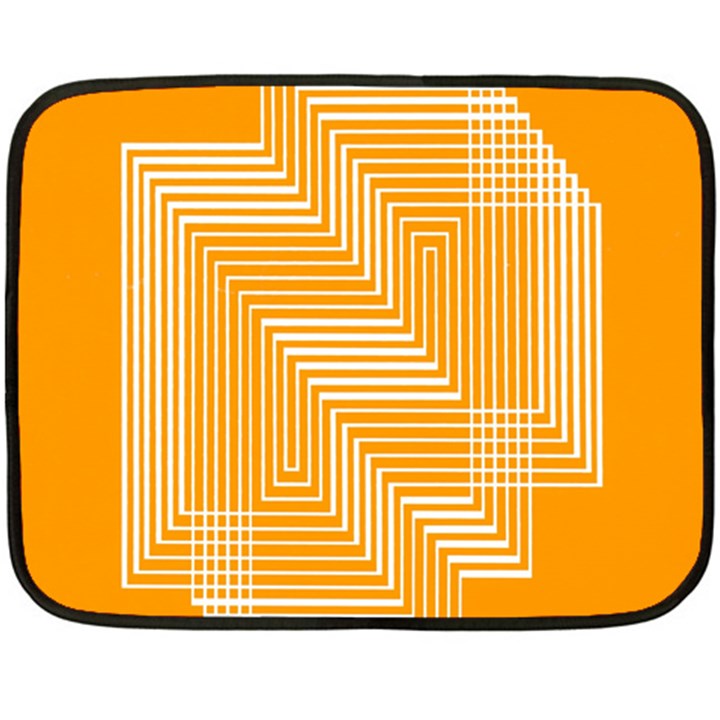 Orange Line Plaid Double Sided Fleece Blanket (Mini) 