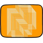 Orange Line Plaid Double Sided Fleece Blanket (Mini)  35 x27  Blanket Back