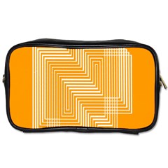 Orange Line Plaid Toiletries Bags by Mariart