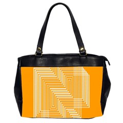 Orange Line Plaid Office Handbags (2 Sides)  by Mariart