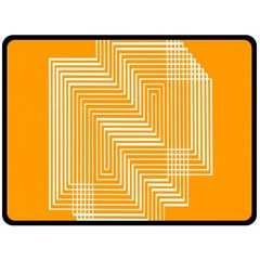 Orange Line Plaid Fleece Blanket (large)  by Mariart