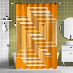 Orange Line Plaid Shower Curtain 48  X 72  (small)  by Mariart