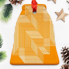 Orange Line Plaid Ornament (bell) by Mariart