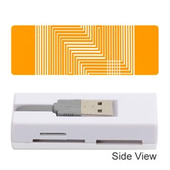 Orange Line Plaid Memory Card Reader (stick)  by Mariart