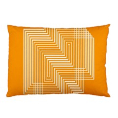 Orange Line Plaid Pillow Case (two Sides) by Mariart