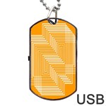 Orange Line Plaid Dog Tag USB Flash (Two Sides) Front