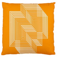 Orange Line Plaid Large Cushion Case (one Side) by Mariart