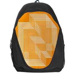 Orange Line Plaid Backpack Bag by Mariart