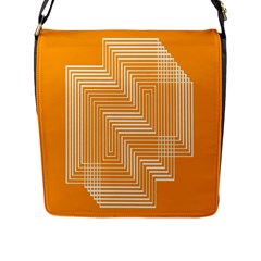 Orange Line Plaid Flap Messenger Bag (l)  by Mariart