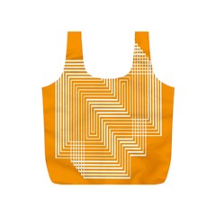 Orange Line Plaid Full Print Recycle Bags (s)  by Mariart