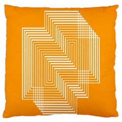 Orange Line Plaid Standard Flano Cushion Case (one Side) by Mariart