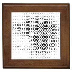 Polka Circle Round Black White Hole Framed Tiles by Mariart