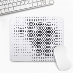 Polka Circle Round Black White Hole Large Mousepads by Mariart