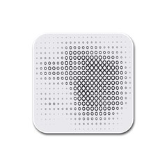 Polka Circle Round Black White Hole Rubber Square Coaster (4 Pack)  by Mariart