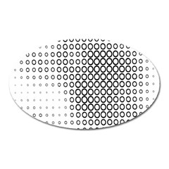 Polka Circle Round Black White Hole Oval Magnet by Mariart