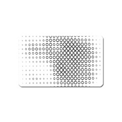 Polka Circle Round Black White Hole Magnet (name Card)