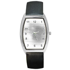 Polka Circle Round Black White Hole Barrel Style Metal Watch by Mariart