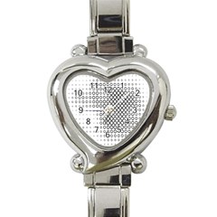 Polka Circle Round Black White Hole Heart Italian Charm Watch by Mariart