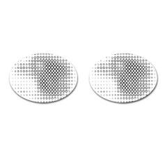 Polka Circle Round Black White Hole Cufflinks (oval) by Mariart