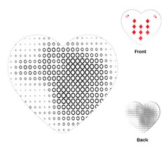 Polka Circle Round Black White Hole Playing Cards (heart)  by Mariart