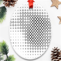 Polka Circle Round Black White Hole Oval Ornament (two Sides) by Mariart