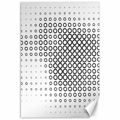 Polka Circle Round Black White Hole Canvas 12  X 18   by Mariart