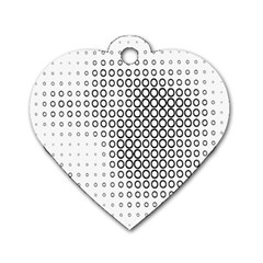 Polka Circle Round Black White Hole Dog Tag Heart (two Sides) by Mariart