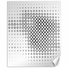 Polka Circle Round Black White Hole Canvas 11  X 14   by Mariart