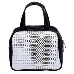 Polka Circle Round Black White Hole Classic Handbags (2 Sides) by Mariart