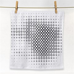 Polka Circle Round Black White Hole Face Towel by Mariart