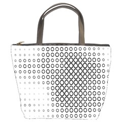 Polka Circle Round Black White Hole Bucket Bags by Mariart