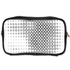 Polka Circle Round Black White Hole Toiletries Bags by Mariart