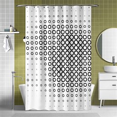 Polka Circle Round Black White Hole Shower Curtain 48  X 72  (small)  by Mariart