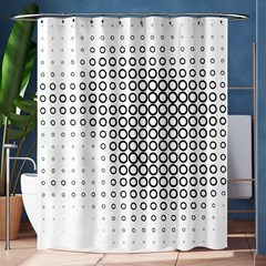 Polka Circle Round Black White Hole Shower Curtain 60  X 72  (medium)  by Mariart