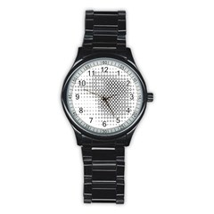 Polka Circle Round Black White Hole Stainless Steel Round Watch by Mariart