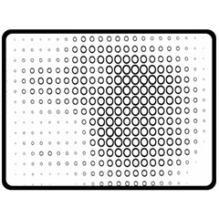 Polka Circle Round Black White Hole Double Sided Fleece Blanket (large) 