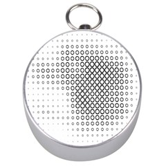 Polka Circle Round Black White Hole Silver Compasses by Mariart