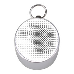 Polka Circle Round Black White Hole Mini Silver Compasses by Mariart