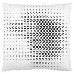 Polka Circle Round Black White Hole Large Flano Cushion Case (two Sides) by Mariart