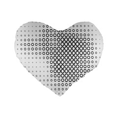 Polka Circle Round Black White Hole Standard 16  Premium Flano Heart Shape Cushions by Mariart