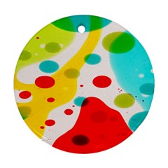 Polkadot Color Rainbow Red Blue Yellow Green Ornament (round) by Mariart