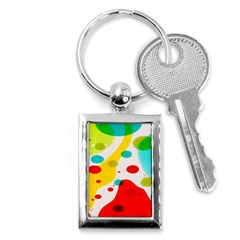 Polkadot Color Rainbow Red Blue Yellow Green Key Chains (rectangle)  by Mariart