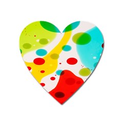 Polkadot Color Rainbow Red Blue Yellow Green Heart Magnet