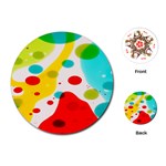 Polkadot Color Rainbow Red Blue Yellow Green Playing Cards (Round)  Front