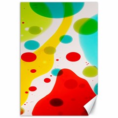 Polkadot Color Rainbow Red Blue Yellow Green Canvas 12  X 18   by Mariart