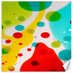 Polkadot Color Rainbow Red Blue Yellow Green Canvas 16  X 16   by Mariart