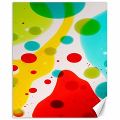 Polkadot Color Rainbow Red Blue Yellow Green Canvas 16  X 20   by Mariart